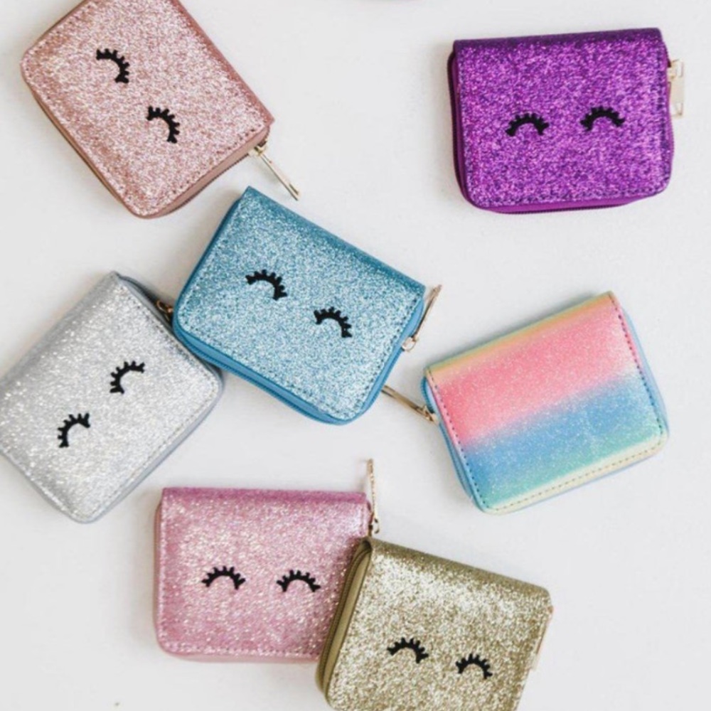 Mila & Rose Gold Glitter Zipper Wallet